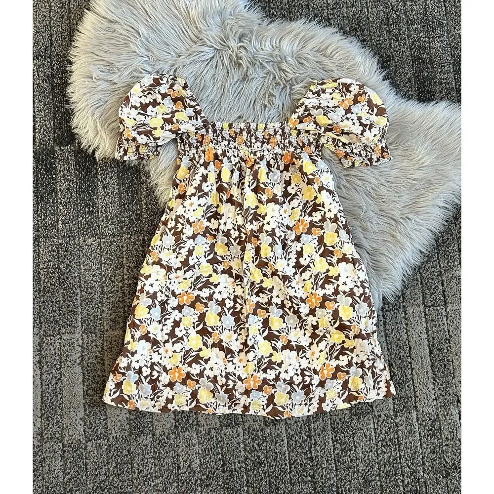 Tory Burch Printed‎ Smocked Mini Dress Size Medium (MSRP 278)